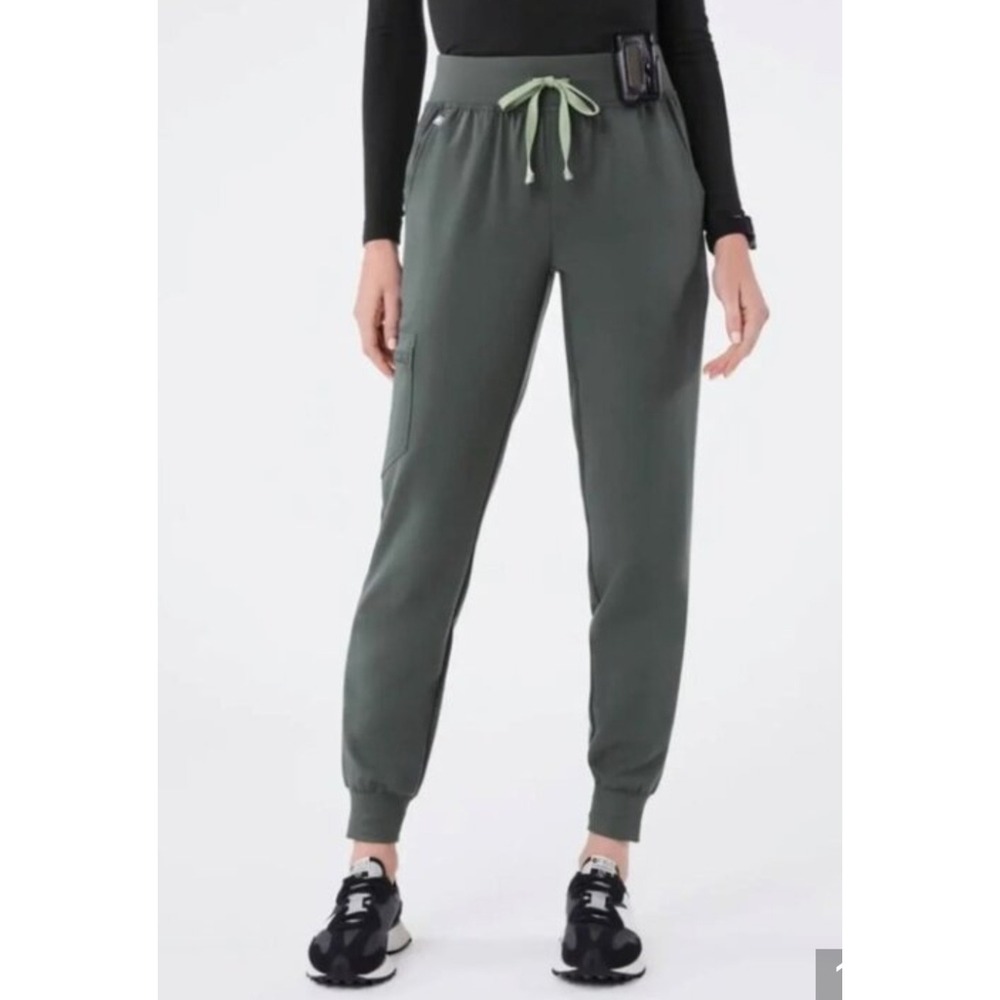Figs Zamora Jogger Scrub Pants Bonsai Green Womens XXS Petite Technical 1000208